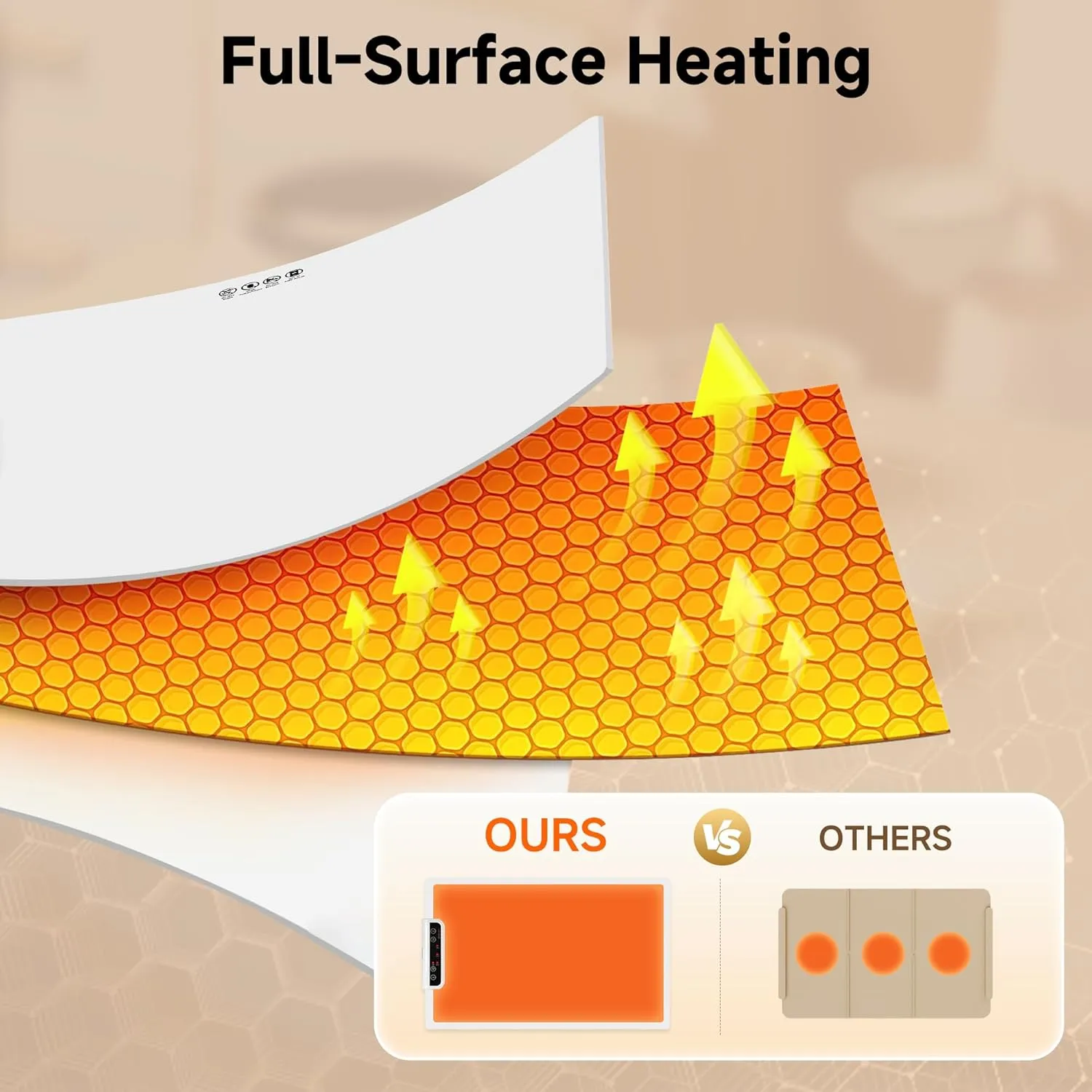 Food Warming Mat- Foldable Warming Mat for Food with Adjustable Temperature Control Time Moders Locking Function Electric Warming Tray for Parties,Home,Travel,Buffet White