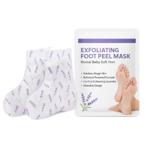 Foot Peel Mask, Lavender Oil Exfoliating Foot Masks for Hydrated Deeply Moisturizes & Dead Skin Removal for Adult, 4 Pairs