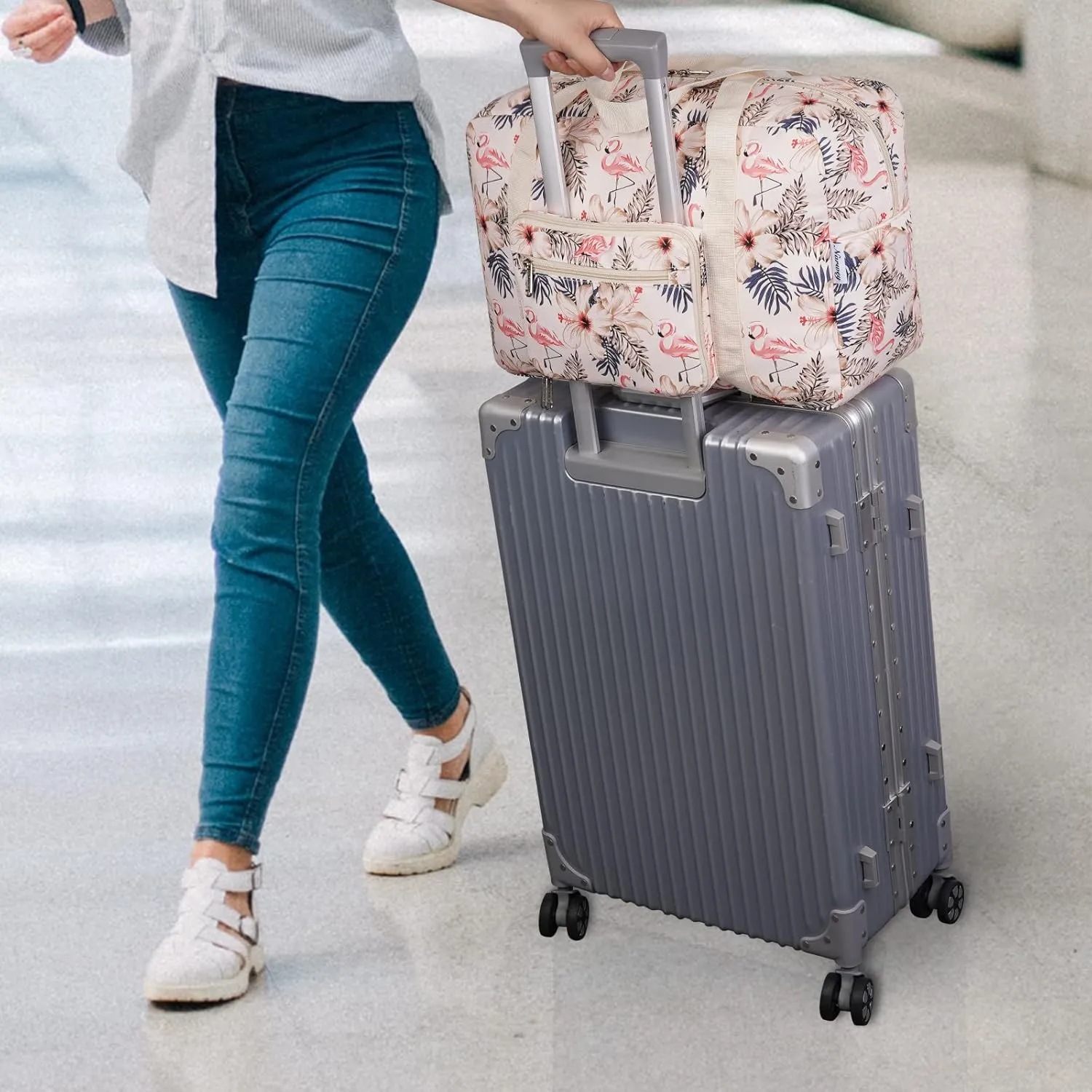 For Spirit Airlines Foldable Travel Duffel Bag Tote Carry on Luggage for Women and Girls