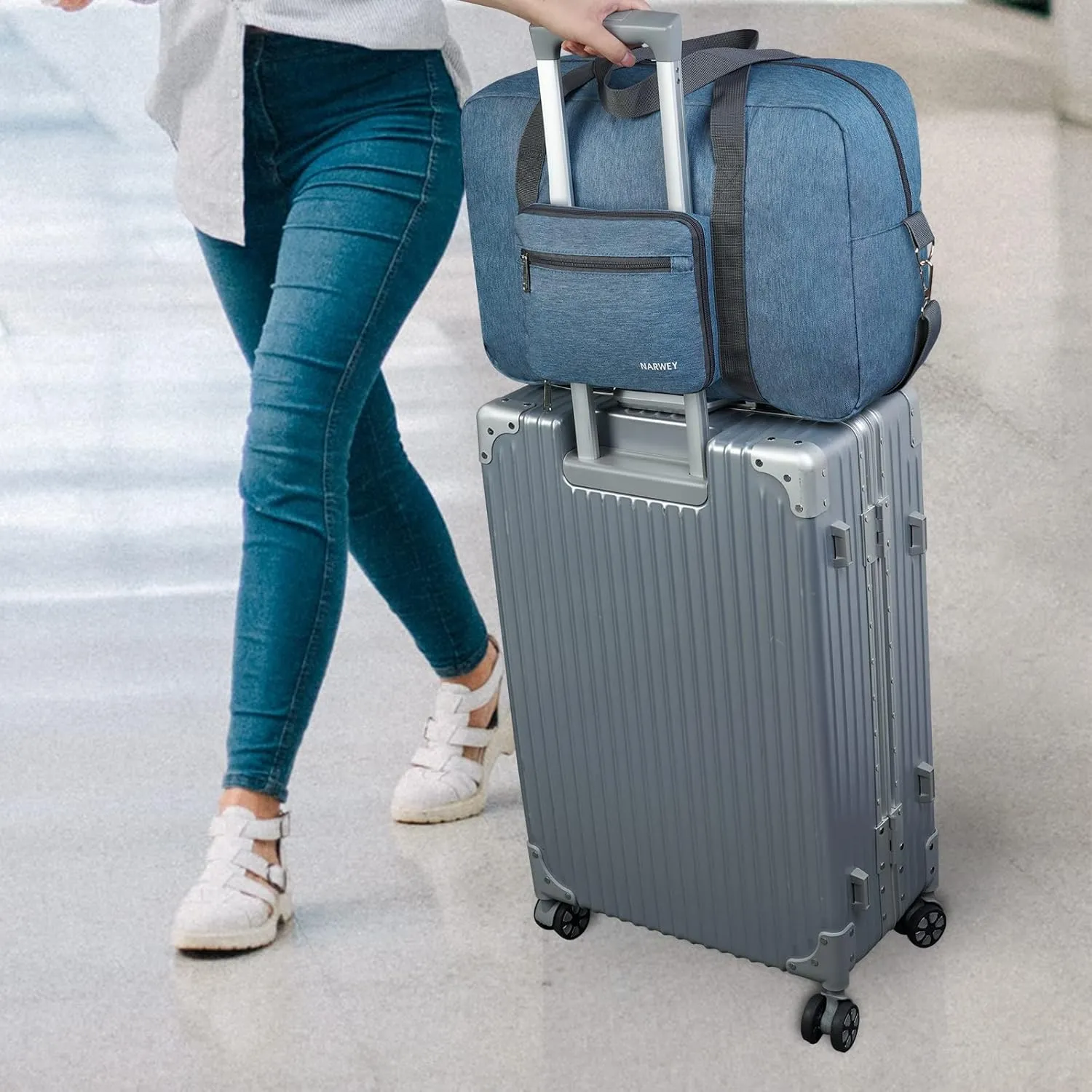 For Spirit Airlines Foldable Travel Duffel Bag Tote Carry on Luggage for Women and Girls