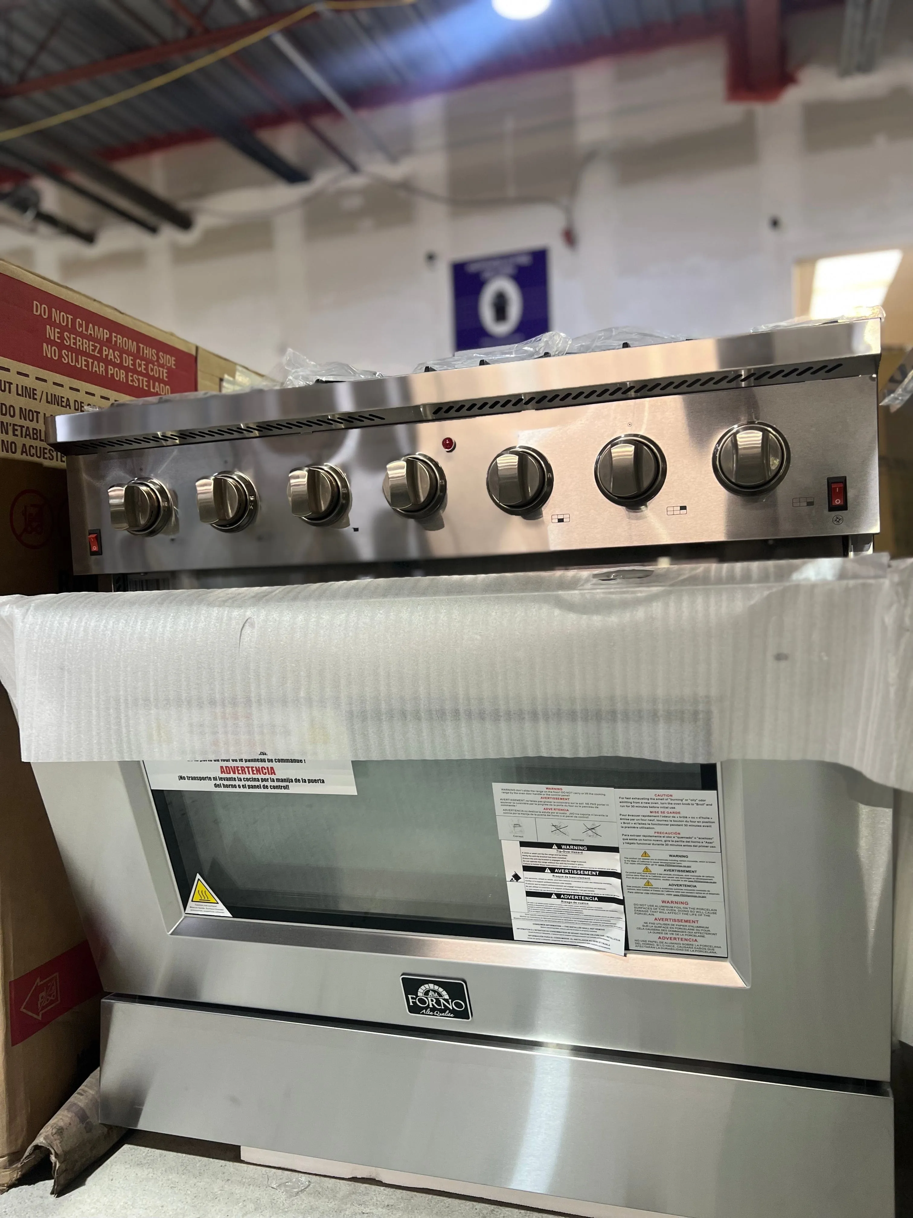 Forno FFSGS6244-36 Gas Range, Gas, 36 inch Exterior Width, Convection, 6 Burners, 5.36 cu. ft. Capacity, 1 Ovens, Stainless Steel color