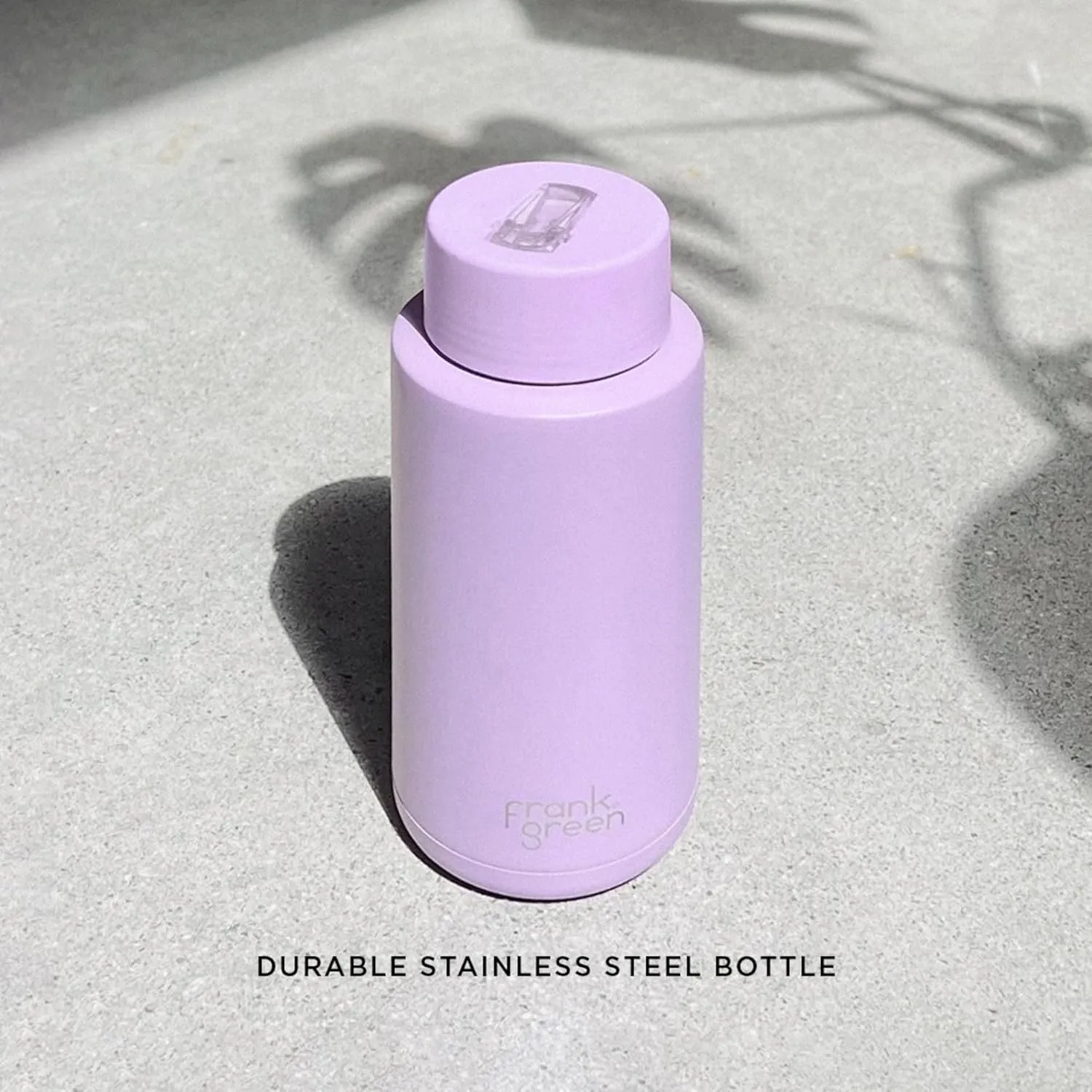 frank green - Ceramic Reusable Bottle - Stainless Steel Water Bottle With Straw, Insulated Water Bottle, Metal Water Bottle - Flip Straw Lid - 34oz - Moon Dust