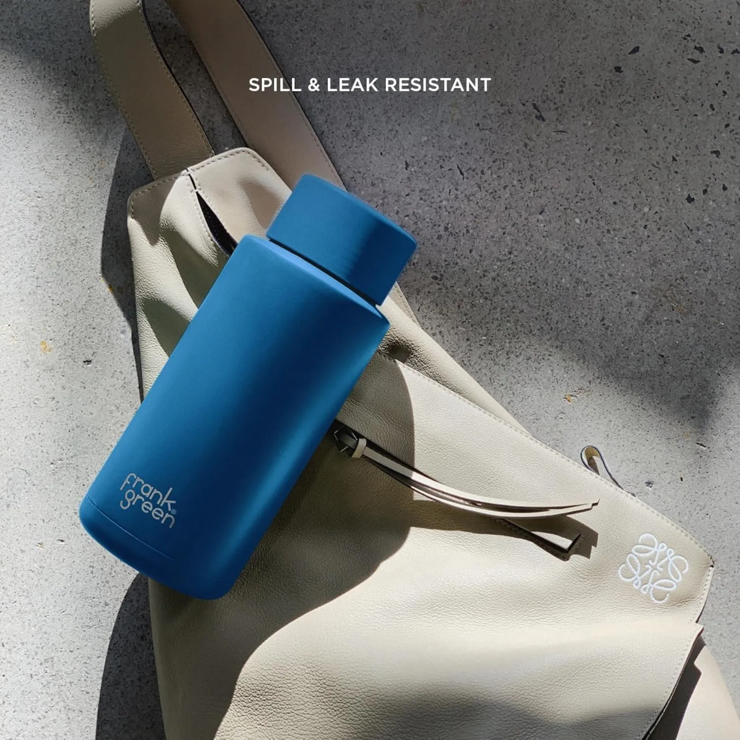 frank green - Ceramic Reusable Bottle - Stainless Steel Water Bottle With Straw, Insulated Water Bottle, Metal Water Bottle - Flip Straw Lid - 34oz - Moon Dust