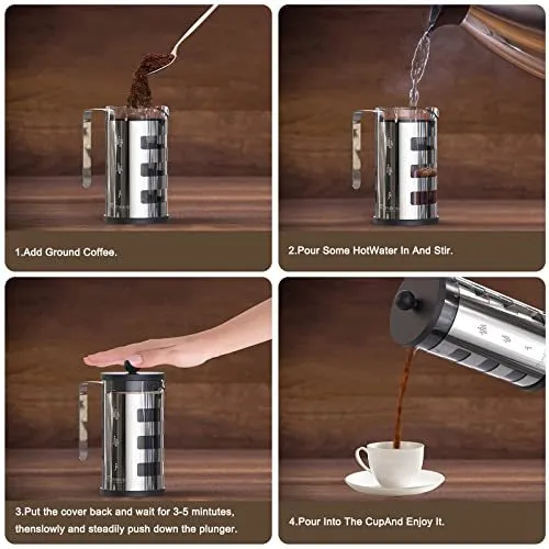 French Press Cafetiere 4 Cups Coffee Maker