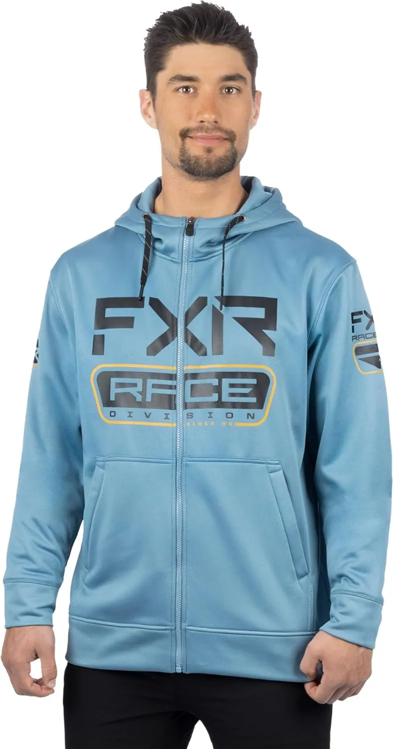FXR Race Div Tech Hoodie DWR Finish Full Zip Up Pockets Casual Steel/Black