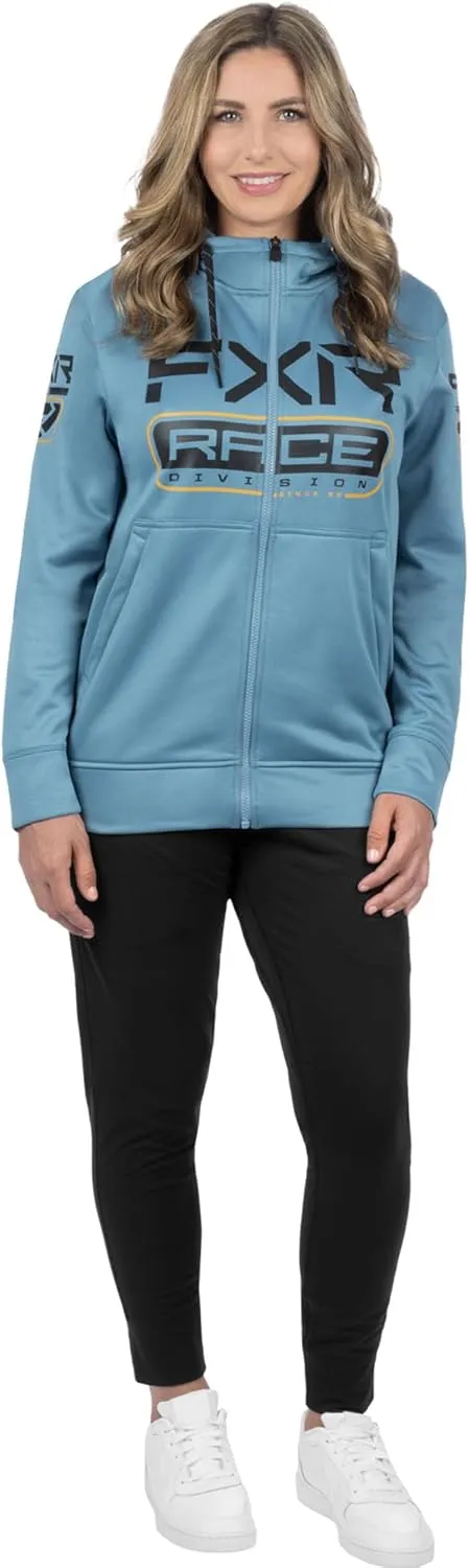 FXR Race Div Tech Hoodie DWR Finish Full Zip Up Pockets Casual Steel/Black