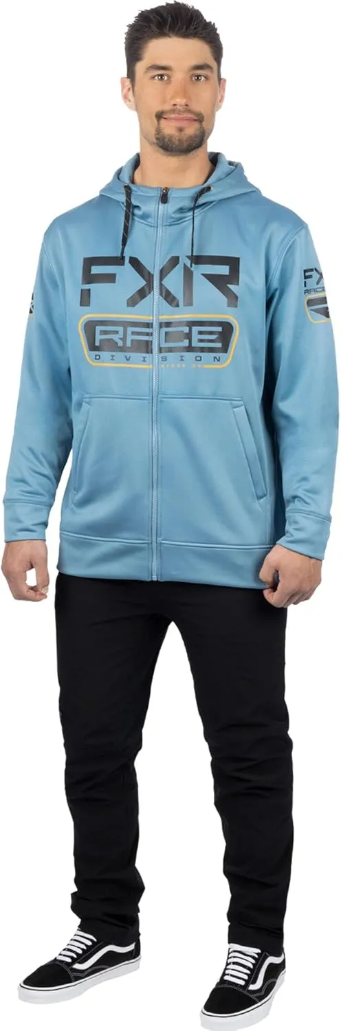 FXR Race Div Tech Hoodie DWR Finish Full Zip Up Pockets Casual Steel/Black
