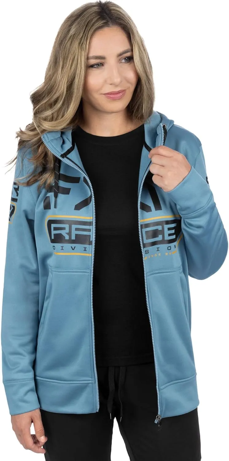FXR Race Div Tech Hoodie DWR Finish Full Zip Up Pockets Casual Steel/Black