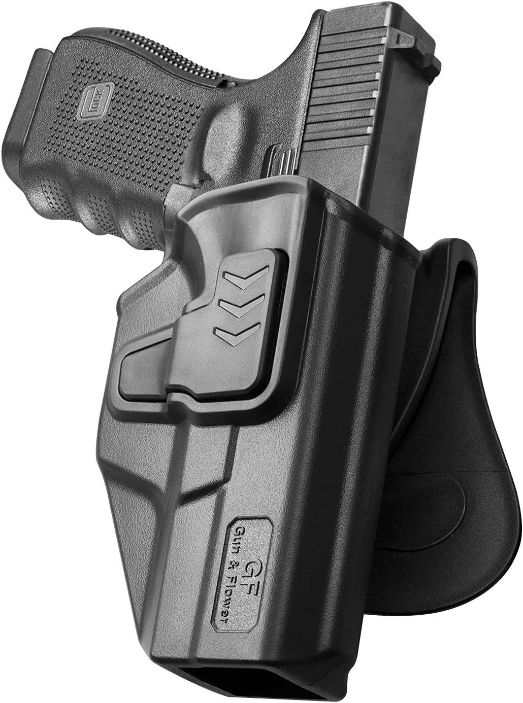G19 Holster, OWB Holster Compatible with Glock 19 19X 32 45(Gen 3 4 5) 丨Glock 23(Gen 3 4), Outside Waistband Carry Holster with Level II Retention, 360 Degrees Adjustable Paddle, Right/Left Hand