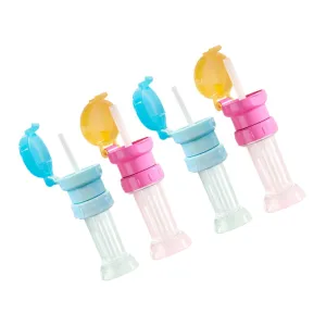 Gadpiparty Slim Water Bottle Boys and Girls Adapter Straw 4pcs Bottle Stopper Caps Safe Practical for Toddlers