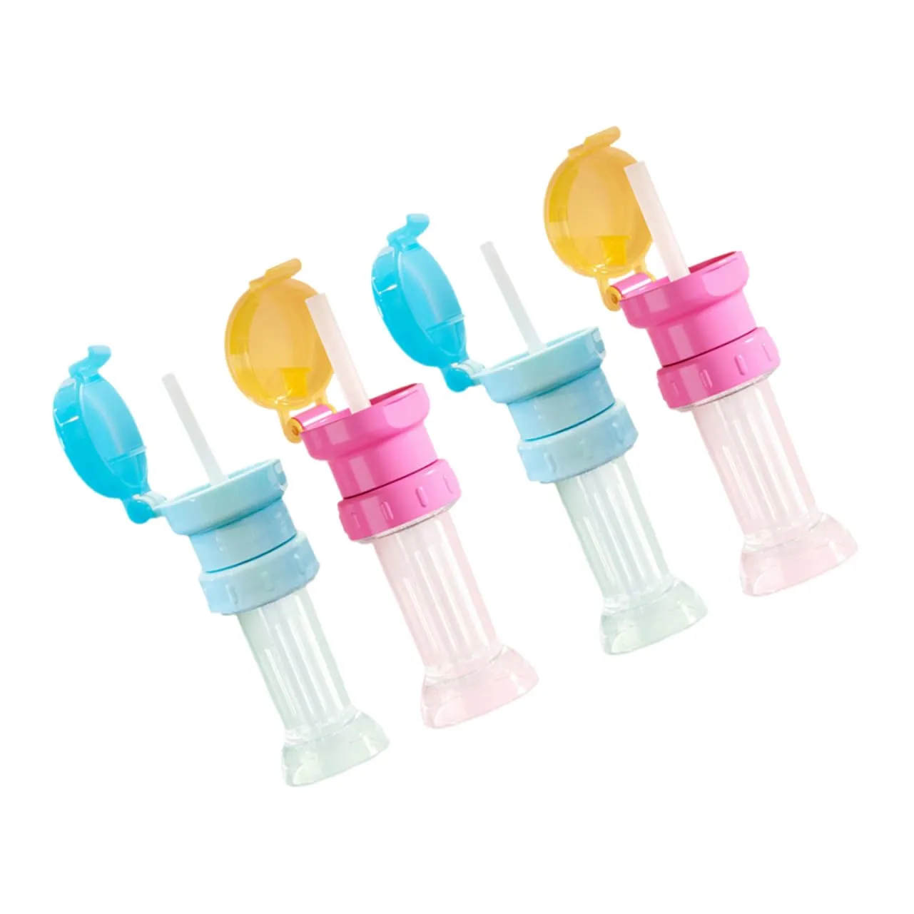 Gadpiparty Slim Water Bottle Boys and Girls Adapter Straw 4pcs Bottle Stopper Caps Safe Practical for Toddlers
