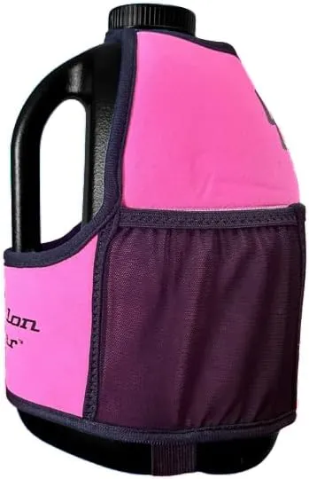 Gallon Gear 1 GALLON LARGE WATER BOTTLE SLEEVE COMBO | BPA FREE PLASTIC REUSABLE WATER JUG | HYDRATION WATER BOTTLE FOR MEN & WOMEN | GYM, SPORTS, TRAING & FITNESS (BLACK/PINK)