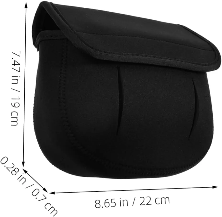 GANAZONO Fishing Reel Protective Cover for Saltwater Waterproof Case Include Fishing Rod Protective Cover Reels Covers and Fishing Reel Storage Bag Fishing Accessories Black Diving Cloth