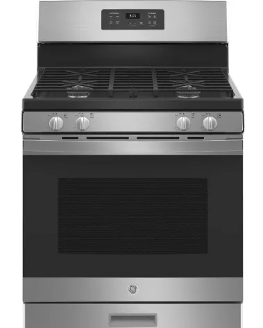 GE JCGBS61RPSS Range, 30" Exterior Width, Gas Range, Gas Burners, 4 Burners, 4.8 cu. ft. Capacity, Broiler Drawer, 1 Ovens, Stainless Steel
