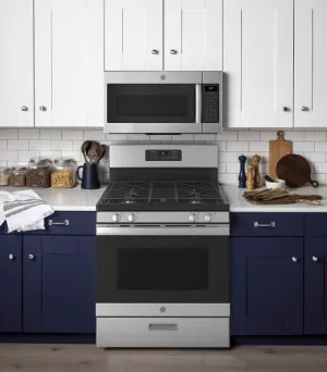 GE JCGBS61RPSS Range, 30" Exterior Width, Gas Range, Gas Burners, 4 Burners, 4.8 cu. ft. Capacity, Broiler Drawer, 1 Ovens, Stainless Steel