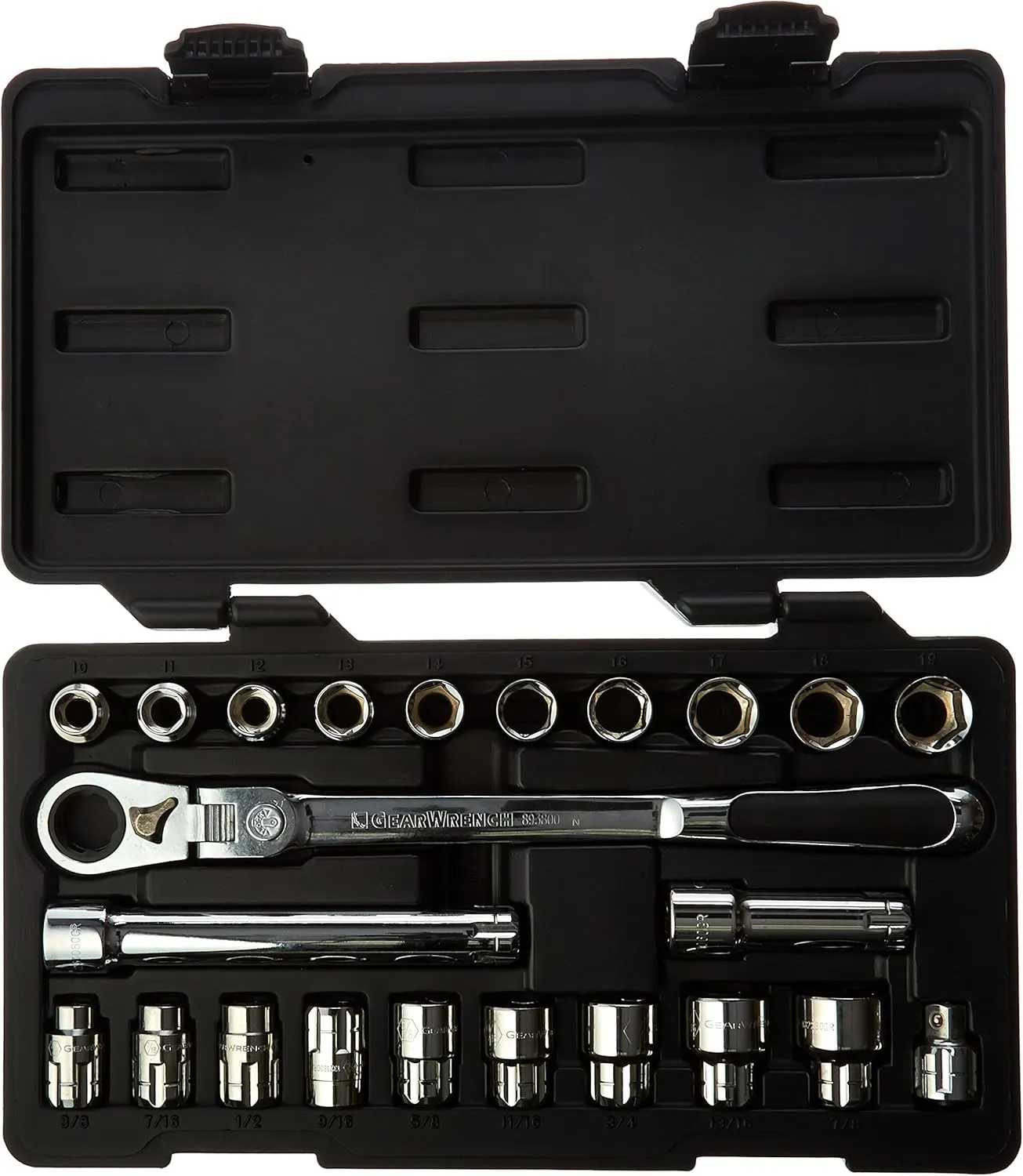 GEARWRENCH 23 Piece 3/8" Drive Pass-Thru™ 6 Point Standard SAE/Metric Mechanics Tool Set | 893823