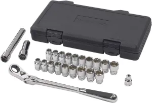 GEARWRENCH 23 Piece 3/8" Drive Pass-Thru™ 6 Point Standard SAE/Metric Mechanics Tool Set | 893823