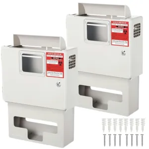 Geiserailie Wall Mount Locking Cabinet with Glove Box for 5 Qt Sharps Container, Sharps Box Not Included (2 Set)