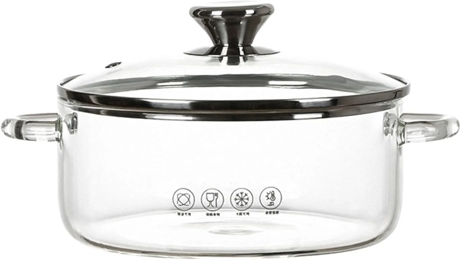 Glass Simmer Pot Clear Glass Pot for Cooking with Cover and Handle High Borosilicate Glass Saucepan for Stovetop Safe Heat Resistant Glass Cookware for Pasta Noodle Soup Milk,1500ml