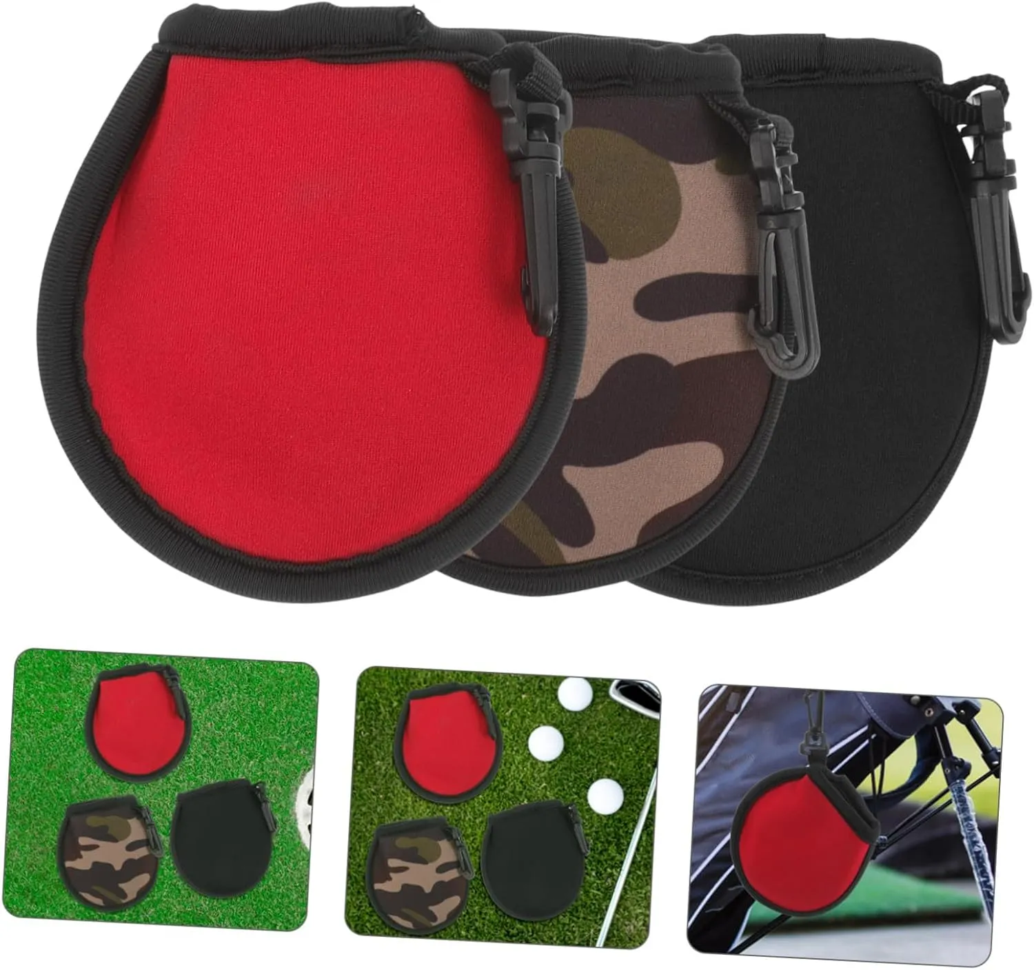 Golf Ball Bag Golf Ball Cleaning Pouch Golf Washer Small Neoprene Key Portable Golf Balls Bags Golf