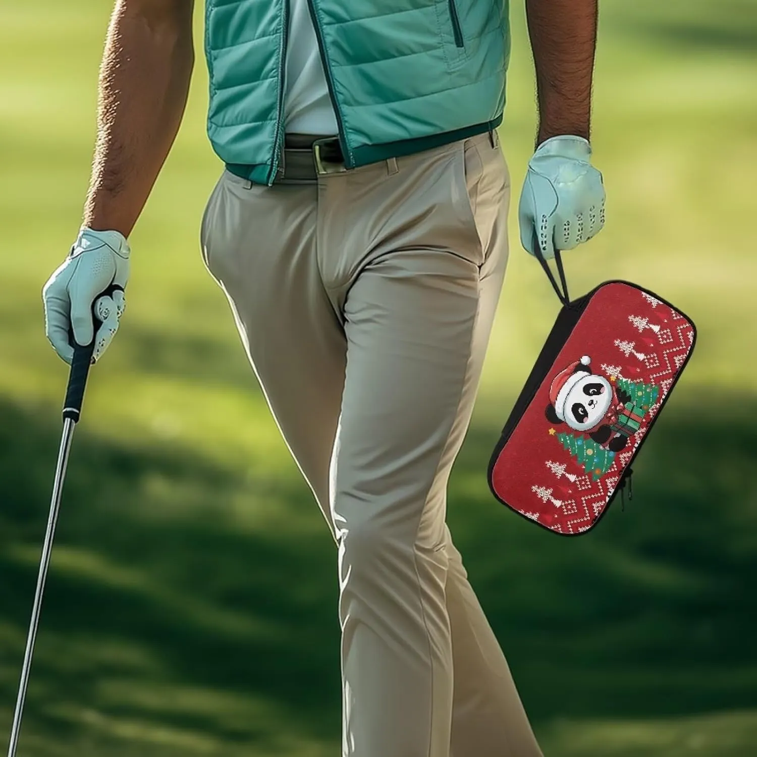 Golf Ball Bag Pouch, Golf Essentials Accessory Bag, Golf Valuables Pouch Golf Gifts for Men Golf Accessories Case Bag