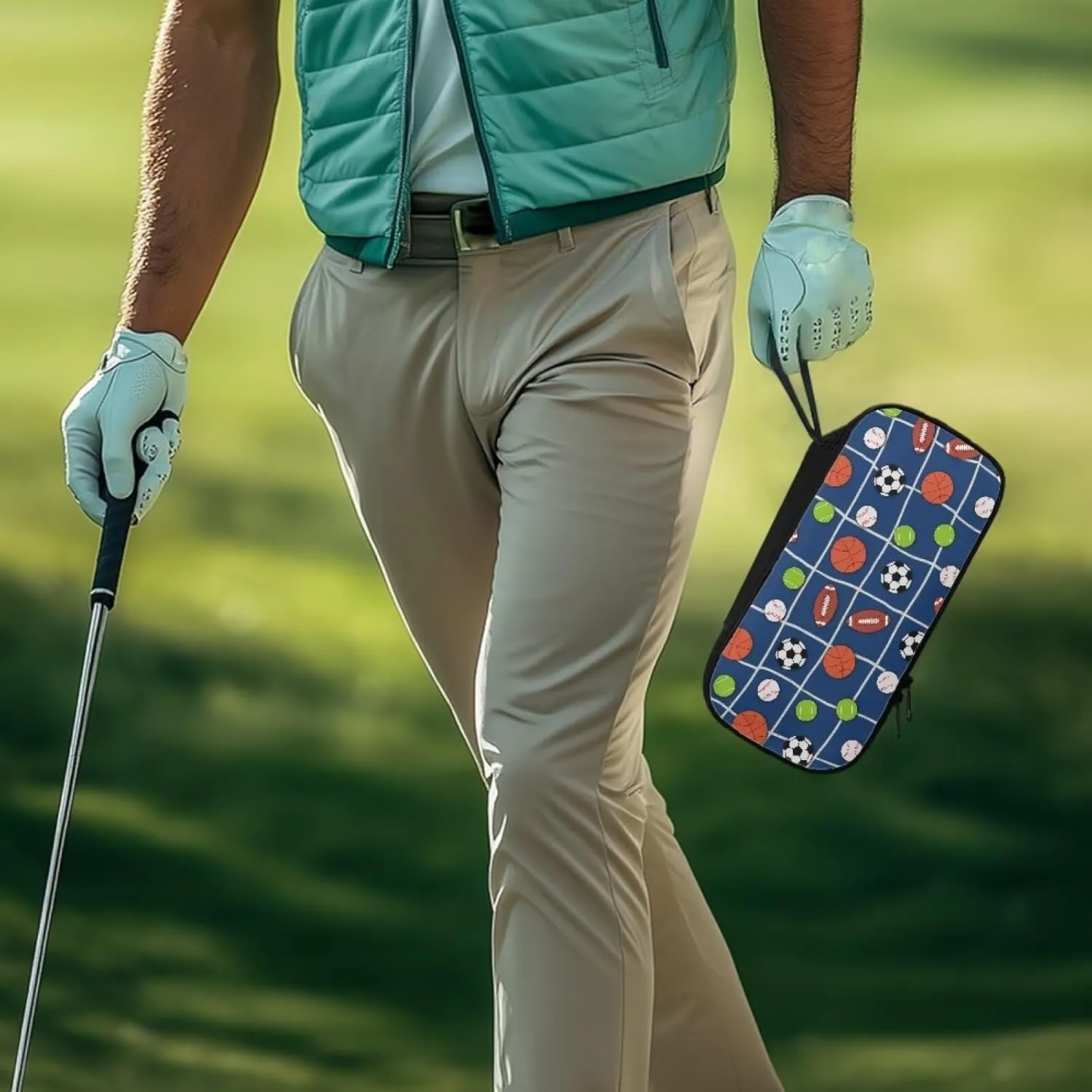 Golf Ball Bag Pouch, Golf Essentials Accessory Bag, Golf Valuables Pouch Golf Gifts for Men Golf Accessories Case Bag