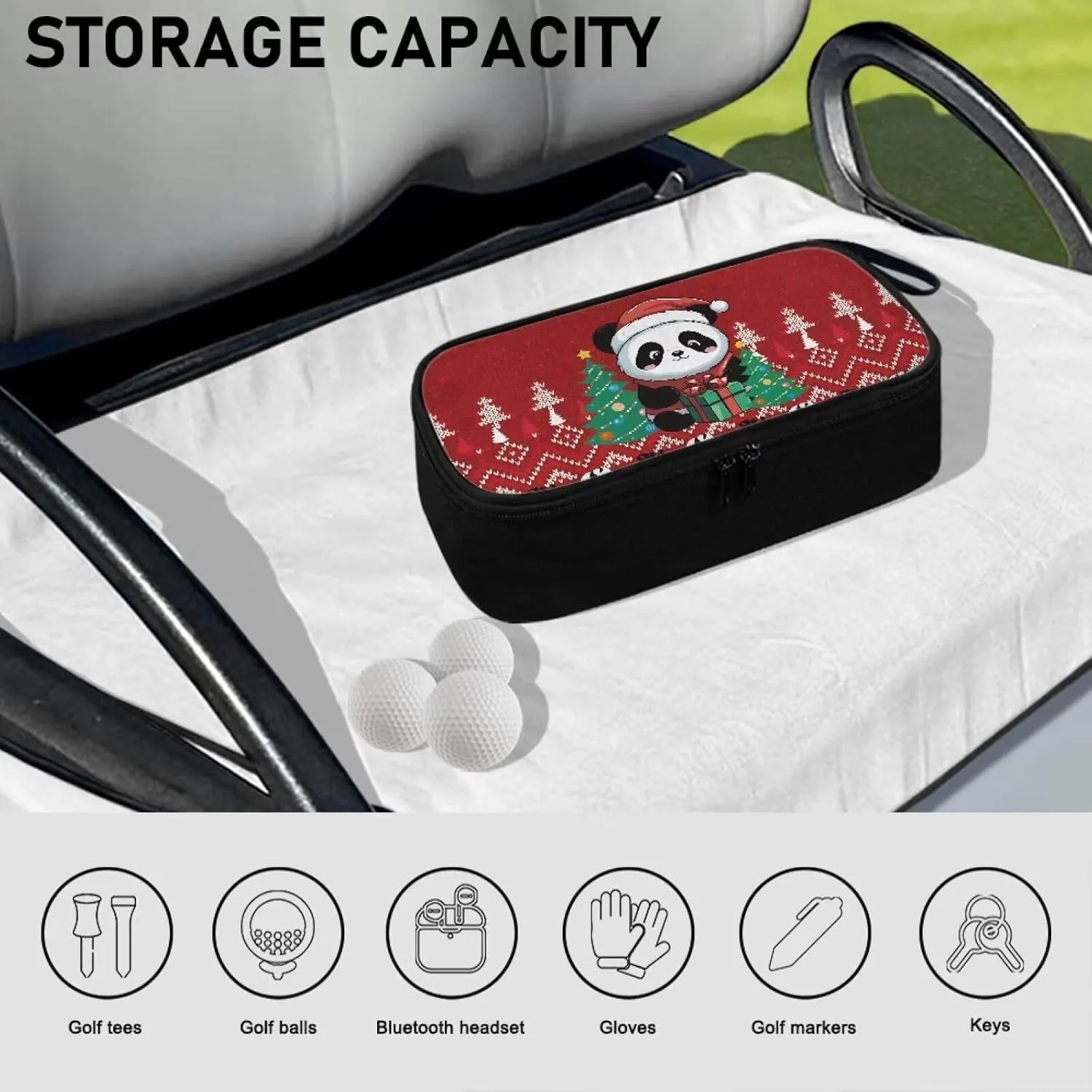 Golf Ball Bag Pouch, Golf Essentials Accessory Bag, Golf Valuables Pouch Golf Gifts for Men Golf Accessories Case Bag