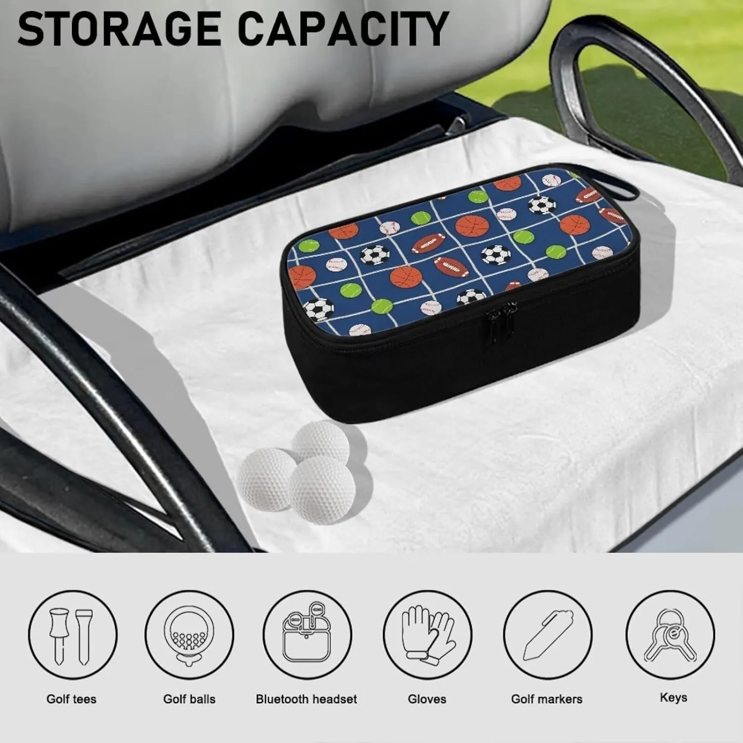 Golf Ball Bag Pouch, Golf Essentials Accessory Bag, Golf Valuables Pouch Golf Gifts for Men Golf Accessories Case Bag