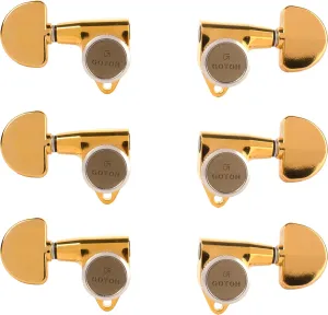 Gotoh Magnum Lock-Trad 3 3 Guitar Tuners, Gold