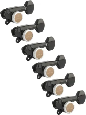 Gotoh Magnum Lock-Trad 6-In-Line Guitar Tuners, Black