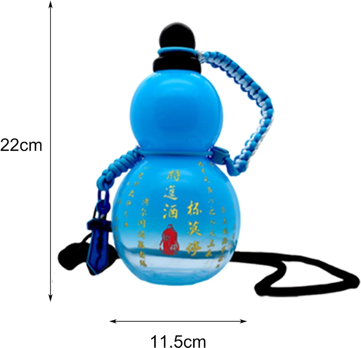 Gourd Water Bottle 28oz, Gourd-Shaped Sports Water Bottle, Monkey King Wu Kong Gourd Bottle,Chinese Vintage Gourd Travel Gourd Water Flask (Blue)