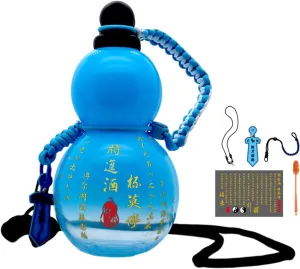 Gourd Water Bottle 28oz, Gourd-Shaped Sports Water Bottle, Monkey King Wu Kong Gourd Bottle,Chinese Vintage Gourd Travel Gourd Water Flask (Blue)