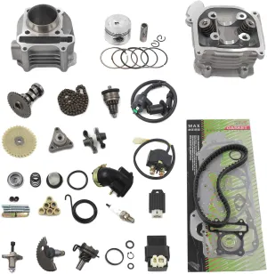 GY6 Cylinder Rebuild Kits Trkimal 47mm 80cc Big Bore Upgrade Kits for 49cc 50cc 139QMB Engines 69mm Valve scooter moped parts, GY6 Engine parts(69mm Valve Length)