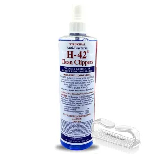 H-42 Clean Clippers Blade Cleaner with Brush - 16oz Bottle