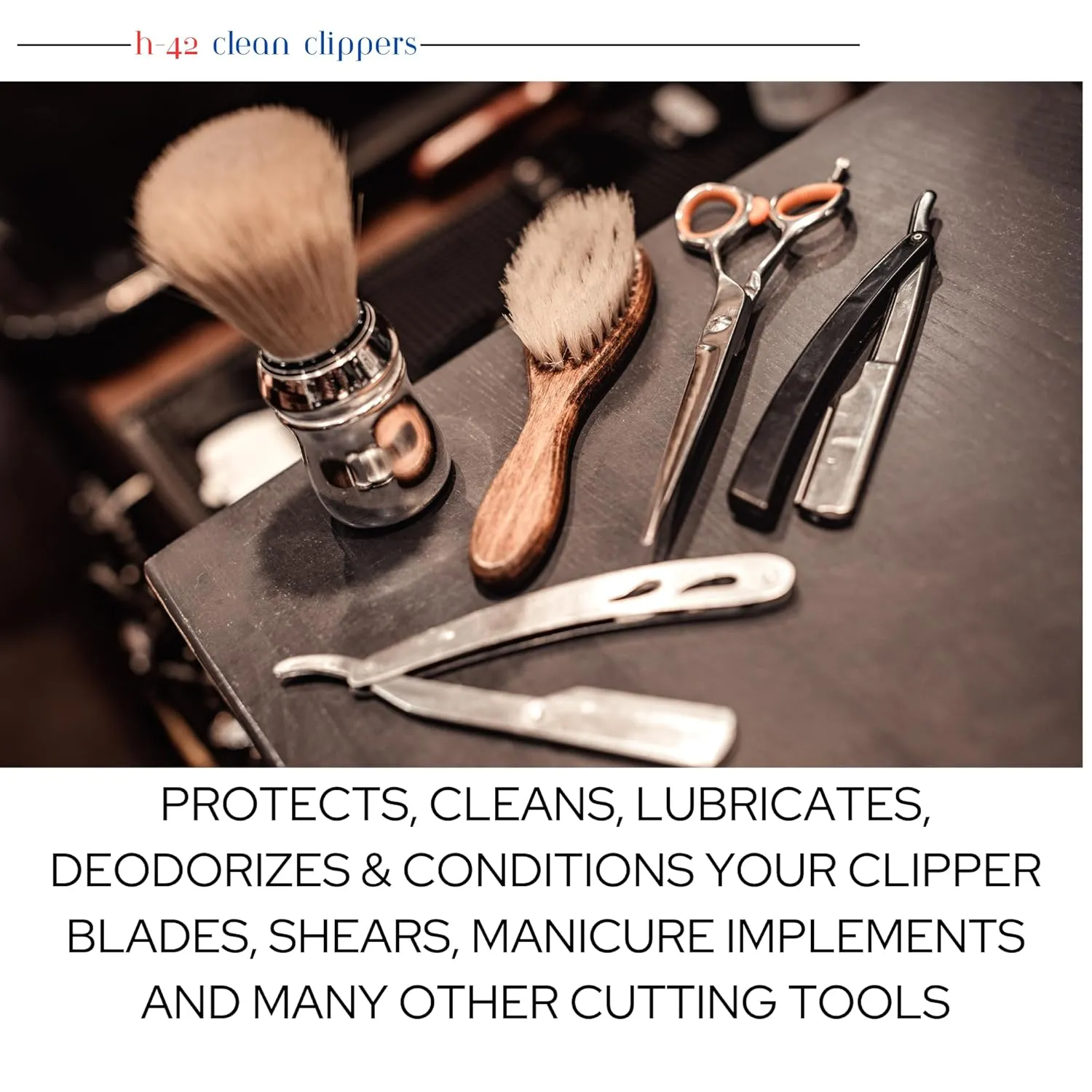 H-42 Clean Clippers Blade Cleaner with Brush - 16oz Bottle