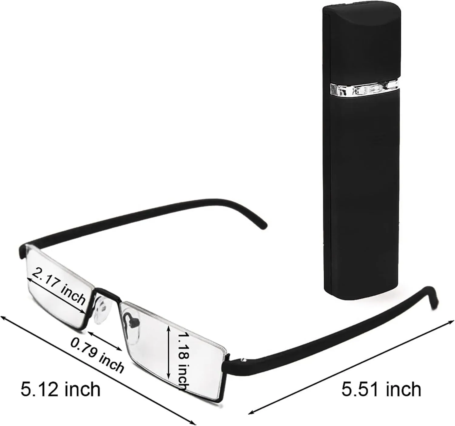 Half Frame Reading Glasses - Half Rim Computer Readers with Glasses Case for Men (3 PCS in Pouch) 2.25