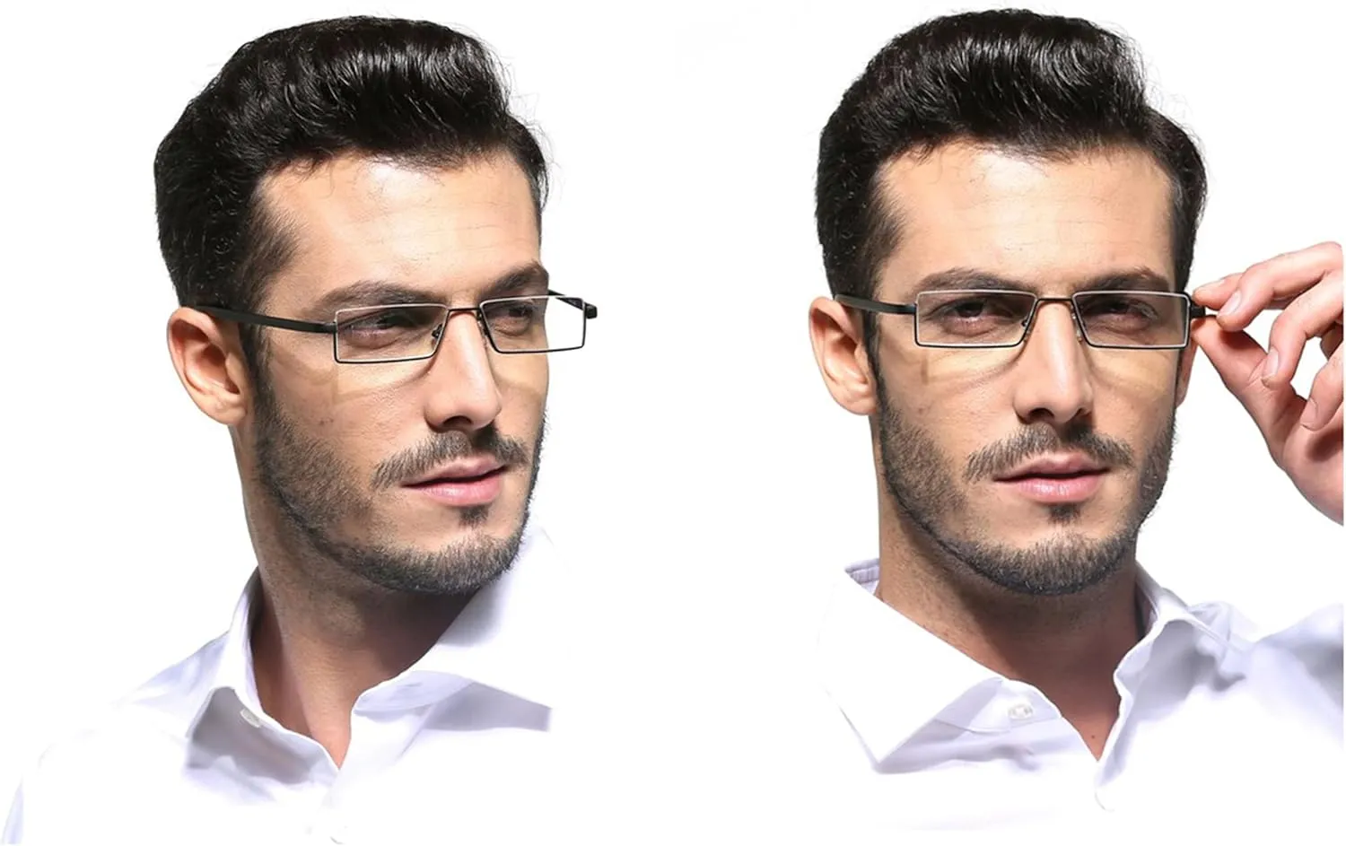 Half Frame Reading Glasses - Half Rim Computer Readers with Glasses Case for Men (3 PCS in Pouch) 2.25