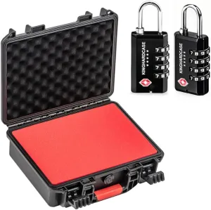 Hand Gun Cases for Handguns TSA Approved Pistol Case Hard Shell DIY Waterproof & Shockproof 11”*9.4”*4.5” Travel Locking Gun Case 9mm and 2 Pack TSA Approved Gun Locks
