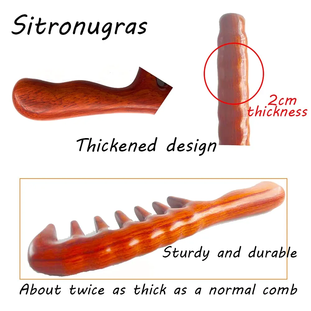 Handmade Wide Tooth Sandalwood Comb, Scalp Massage Hair Pick, Anti-Static Natural Detangler for Men and Women with Free Pouch