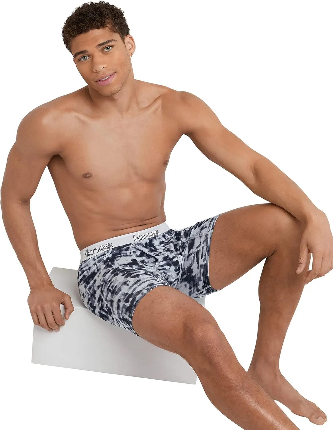 Hanes Men's Comfort Flex Fit Boxer Brief Pack, Supportive Pouch, 3-Pack
