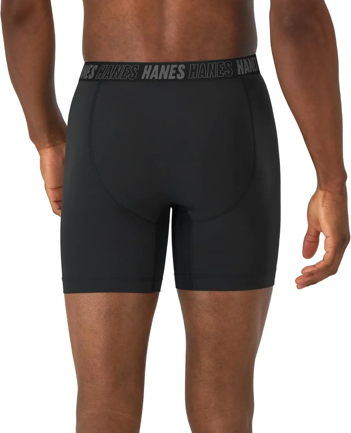 Hanes Men's Moves Performance Boxer Brief, Total Support Pouch, Regular, Trunk, and Long Leg, 3-Pack