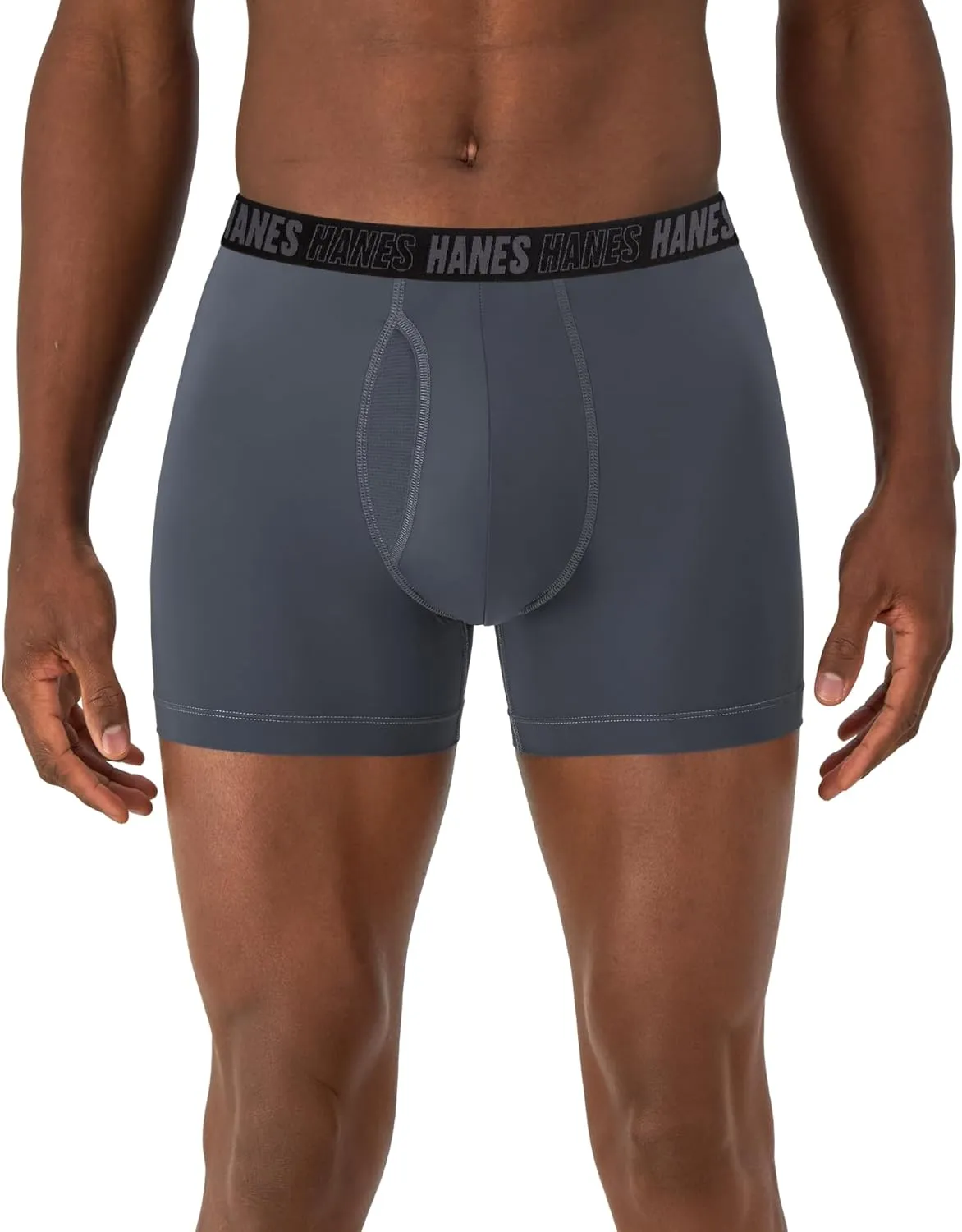 Hanes Men's Moves Performance Boxer Brief, Total Support Pouch, Regular, Trunk, and Long Leg, 3-Pack