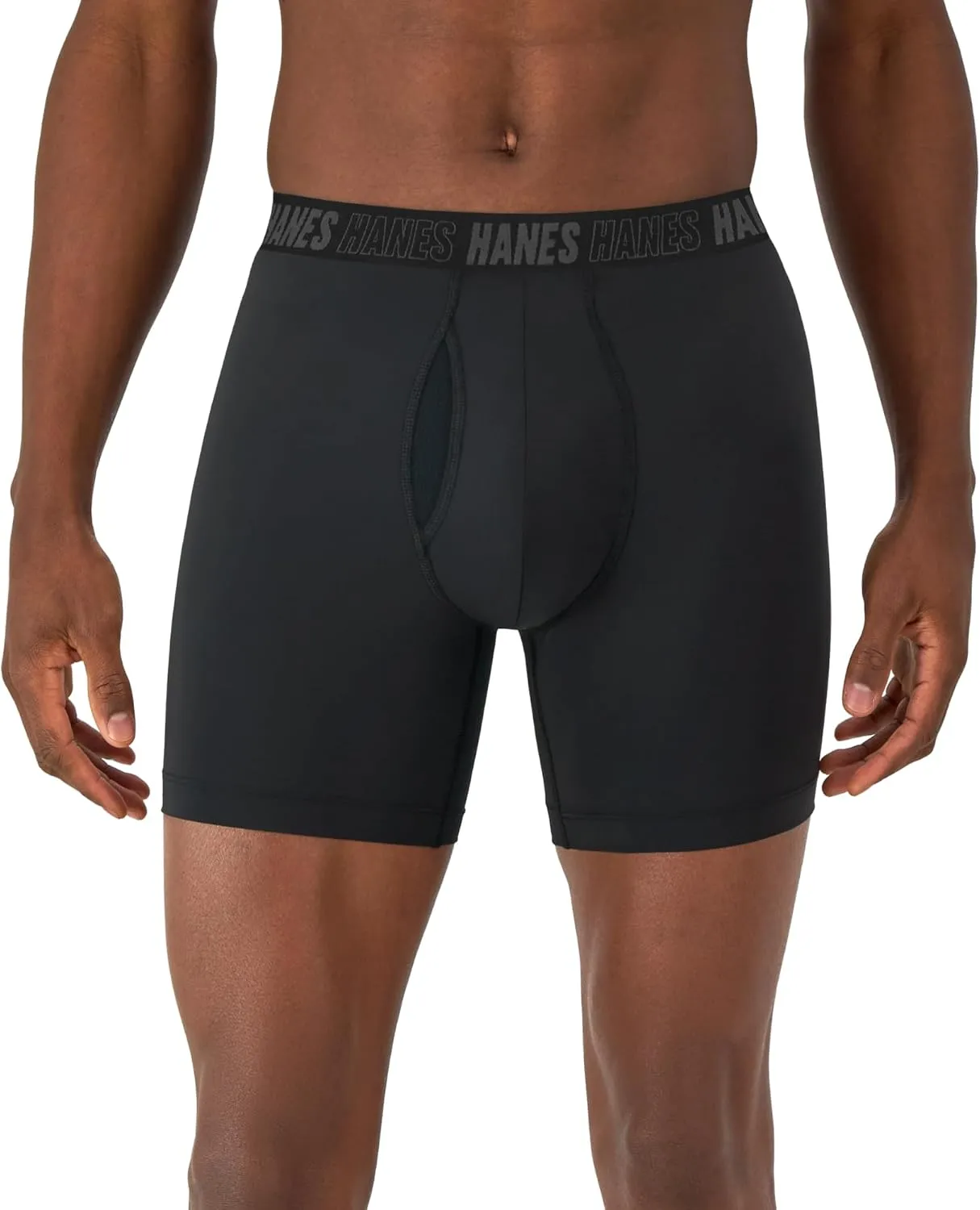 Hanes Men's Moves Performance Boxer Brief, Total Support Pouch, Regular, Trunk, and Long Leg, 3-Pack
