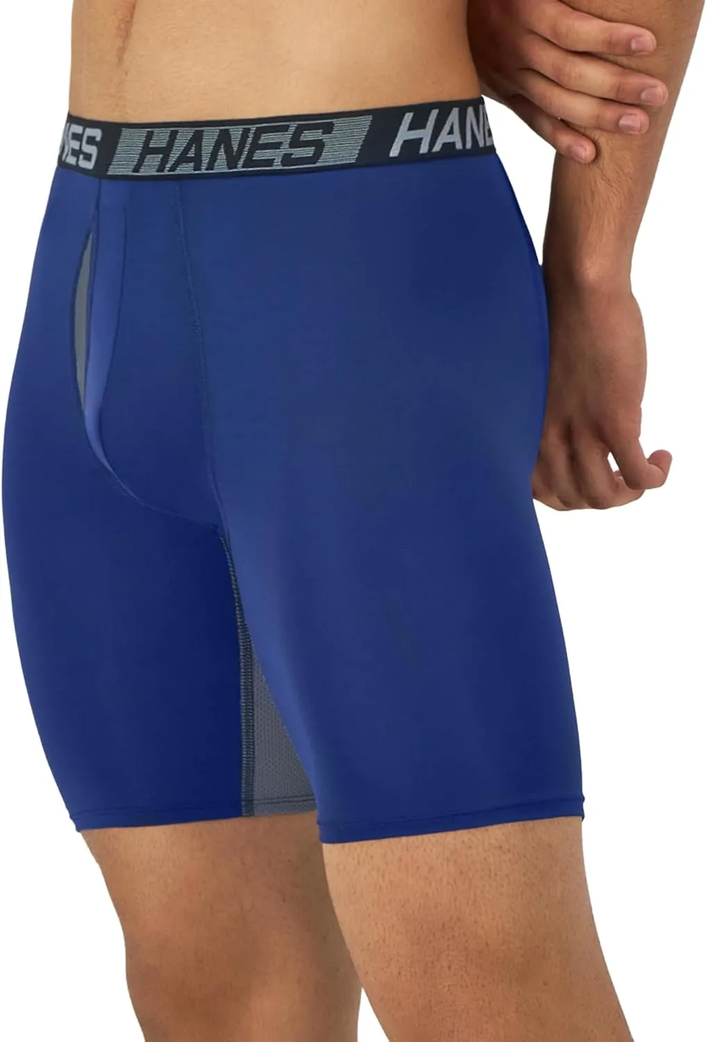 Hanes Men’s Total Support Pouch Boxer Briefs, X-Temp Cooling, Moisture-Wicking Underwear, Regular, Long-leg and Trunk, 3-Pack