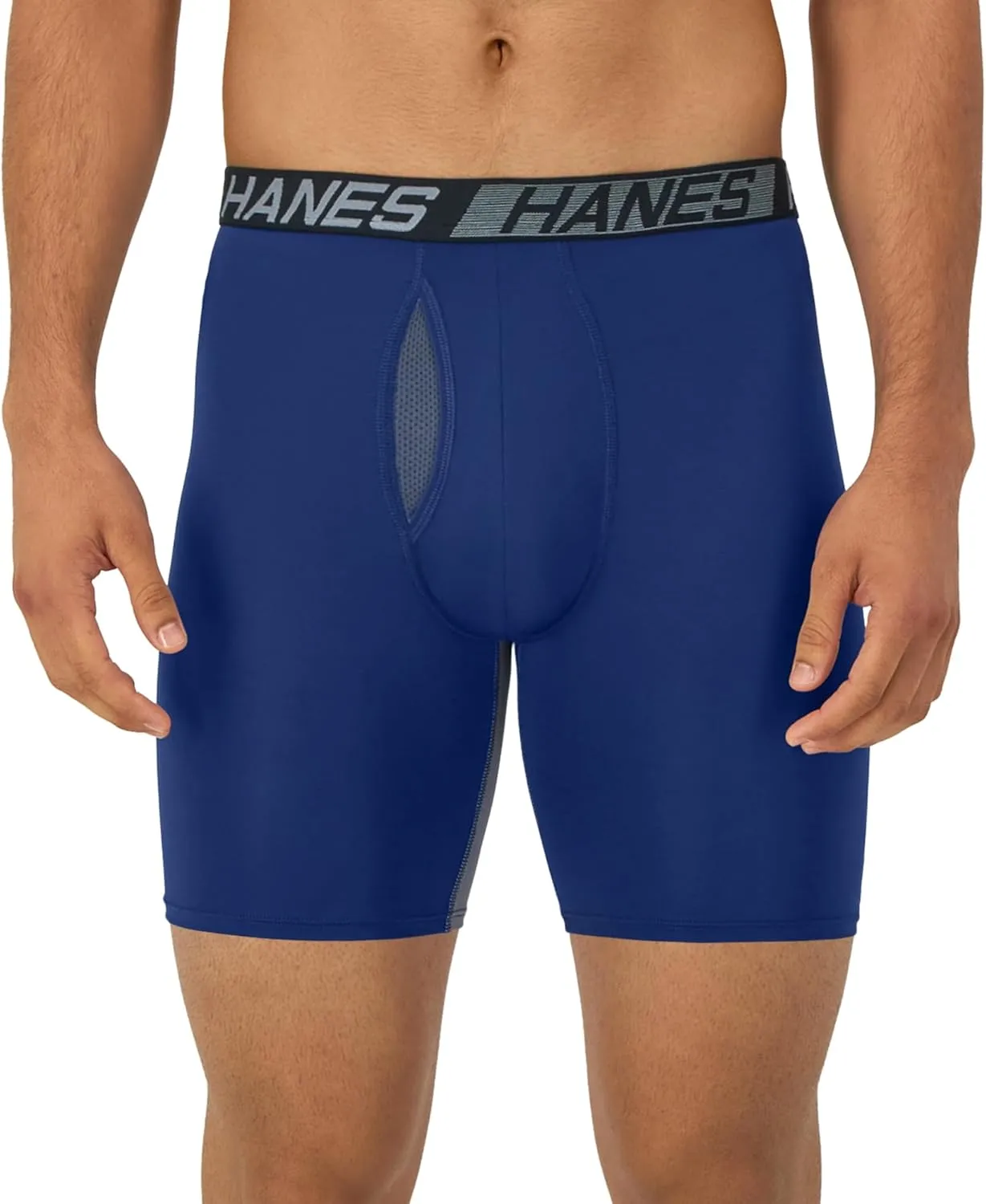 Hanes Men’s Total Support Pouch Boxer Briefs, X-Temp Cooling, Moisture-Wicking Underwear, Regular, Long-leg and Trunk, 3-Pack