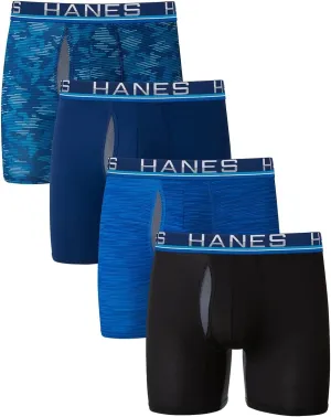 Hanes Ultimate Men's Sport X-Temp Comfort Boxer Briefs, 4-Pack