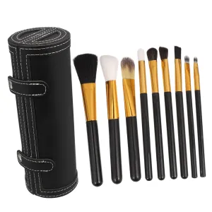 Happyyami Makeup Brush Bag for Women Portable Makeup Brush Holder Case Makeup Organizer for Travel Pu Leather Makeup Brush Case Storage