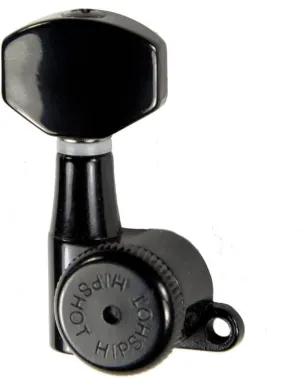 Hipshot Grip-Lock 6 inline Enclosed non-Staggered Post Locking Tuners - Black