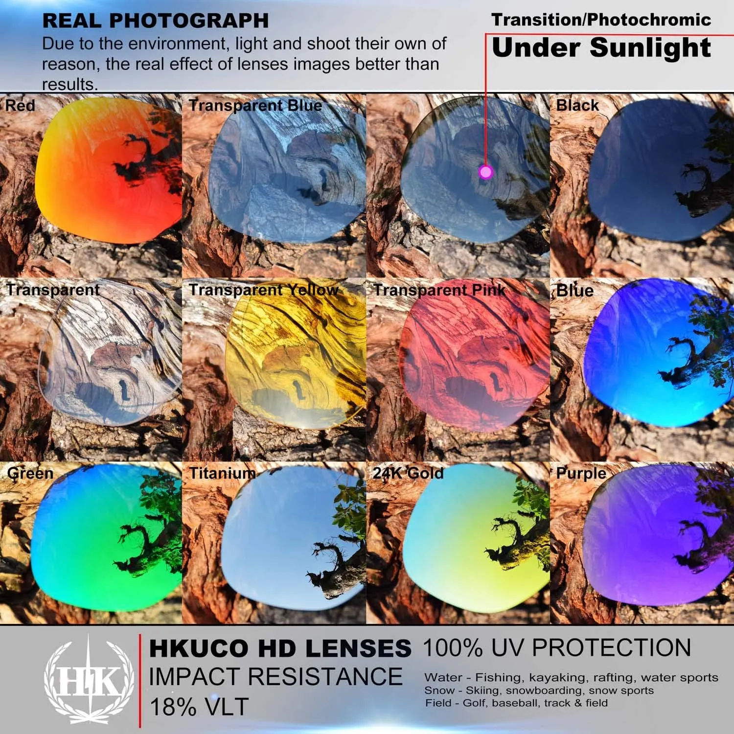 HKUCO Mens Replacement Lenses For Oakley Bottle Rocket Sunglasses