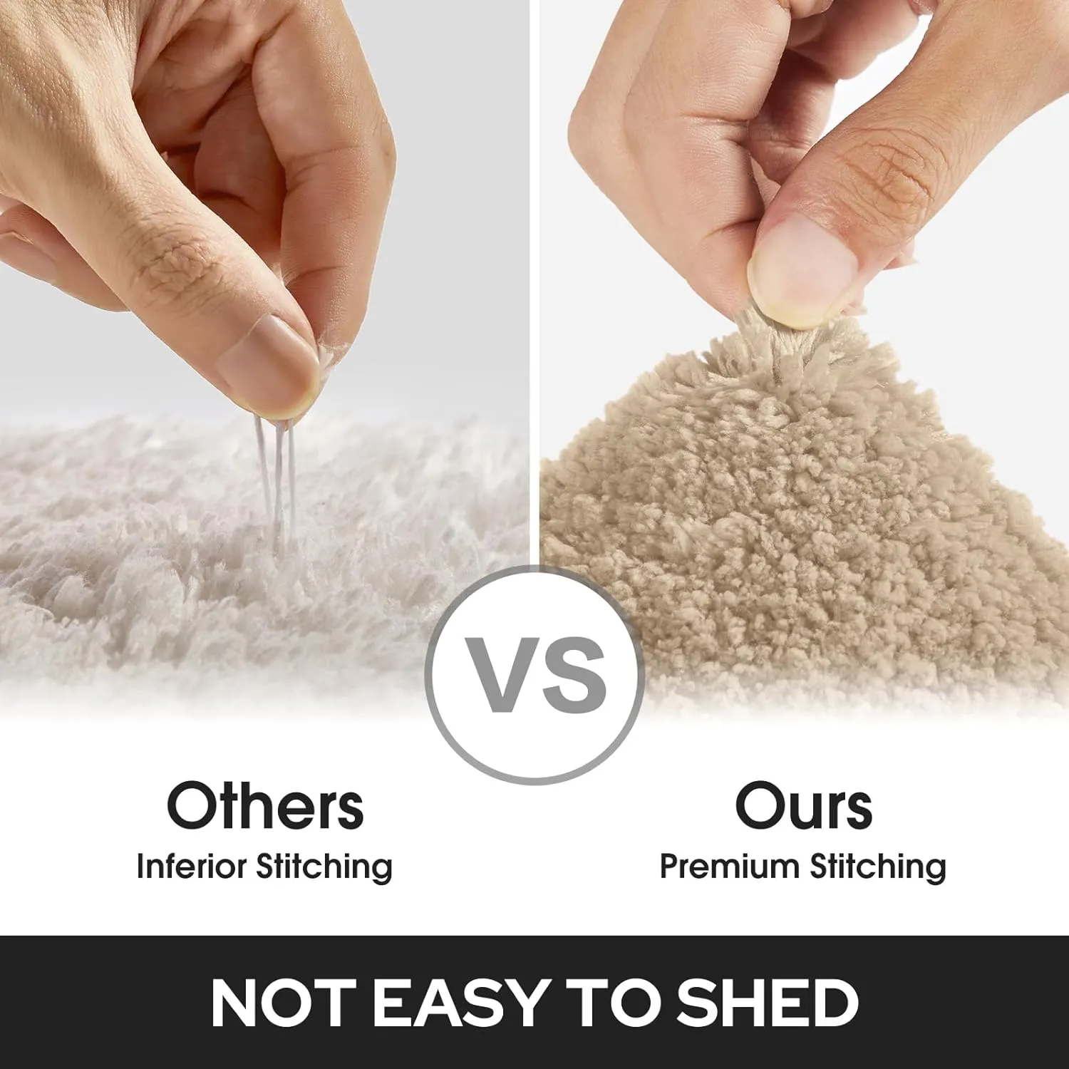 HOMEIDEAS Bathroom Rugs Sets 2 Piece, Super Soft and Absorbent Non Slip Microfiber Machine Washable Bath Mat Set (20" x 32"   16" x 24", Beige)